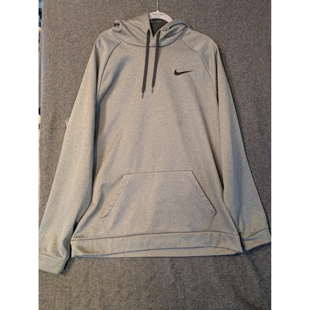 Nike Dri-FIT Hoodie Mens XXLTGray Pullover High Neck Zip Pocket Running Athletic